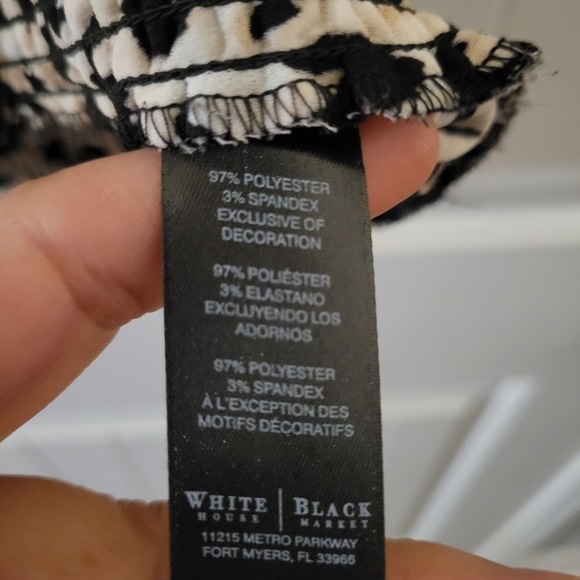 White House Black Market Animal Print Sleeveless Top with Ruffle Detail - Picture 5 of 6